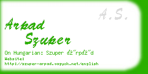 arpad szuper business card